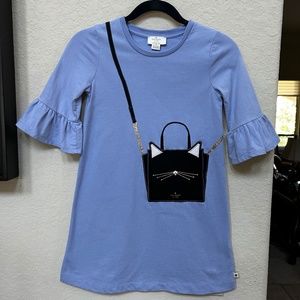 Kate Spade Girl’s Cat Purse French Terry Dress. Size 10